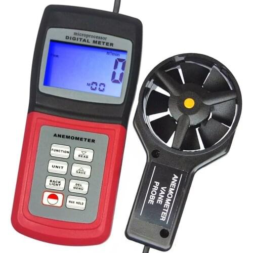 Multi-function Digital Thermo Anemometer 3-range Speed Air Wind Flow Temperature Velocity Beaufort Scale Weather Analysis Meter