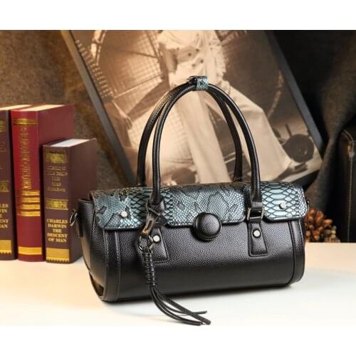 Fashion Leather Women Handbag Crossbody Bag 2021 New All-Matching Boston Pillow Bag Light Luxury Genuine Leather Mothers Bags