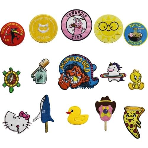 Cartoon Unicorn Patches Kids Collection Iron On Patch For Clothing Embroidery Stickers For Kids Clothes Cute DIY Applique Badge