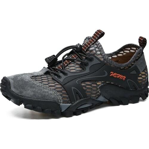 Mens Mountain Hiking Shoes Anti Slip Rubber Sole Camping Shoes Male Breathable Outdoor Climbing Shoes All Terrain Hiking Shoes