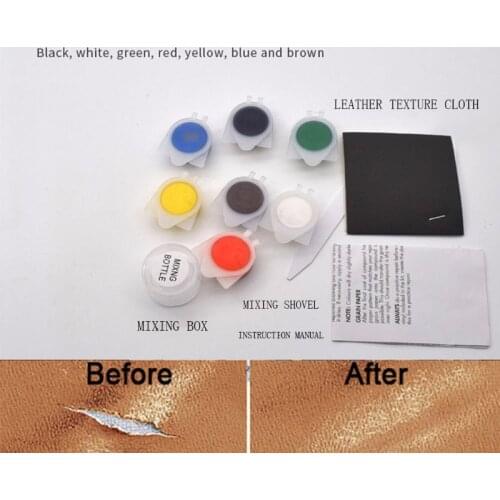 652F Sofas Leather Vinyl Repair Tool DIY Kit No Heat Liquid Car Seat Hole Rips Burns