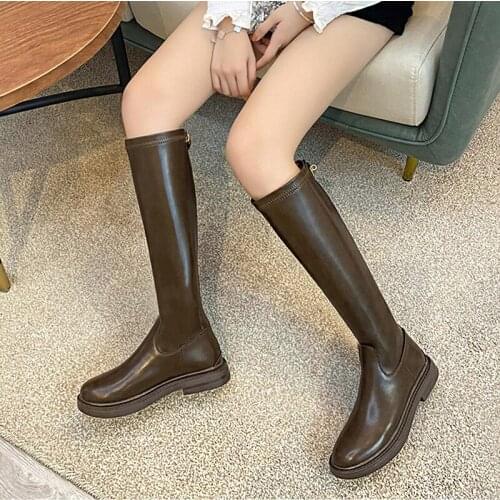 Autumn 2021 New Arrivals, Warm and Velvet Knee-length Martin Boots, Womens Zipper Long-tube Fashion Boots