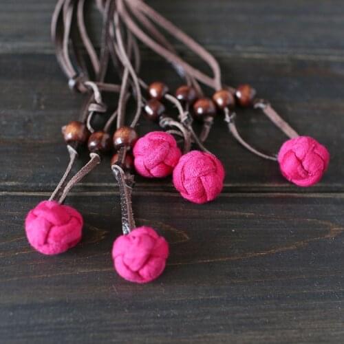 Women Handmade Genuine leather Robe Chain Sweater Chain Necklace