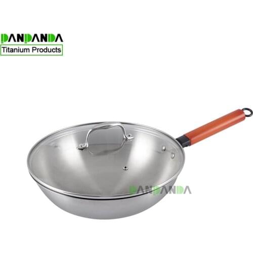 Panpanda Pure Titanium Portable Pan Safe and Healthy Uncoated Titanium Pan Household Pure Titanium Wok No Lid