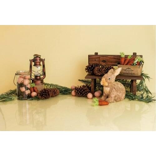 Easter Backdrop Pinecone Bunny Egg Background Family Festival Party Decor Photography Photo Booth Studio Prop