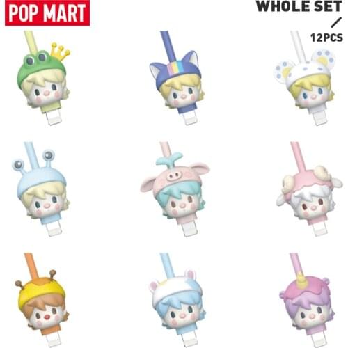 POP MART Whole Set Sweet Bean Animal Babies cable for apple or Type-C for Android celphone Kawaii Gift Kid Toy Free Shipping