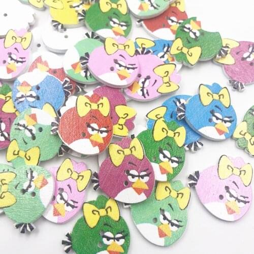 30Pcs Mixed Bird Wood Apparel Sewing Buttons For Clothes Scrapbooking Decorative Handicraft DIY Accessories WB716