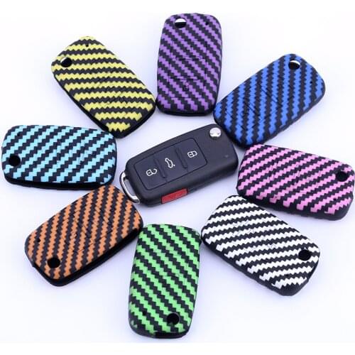 Silicone car key case cover For Volkswagen Passat Golf Bora Polo Sagitar Tiguan 3button key