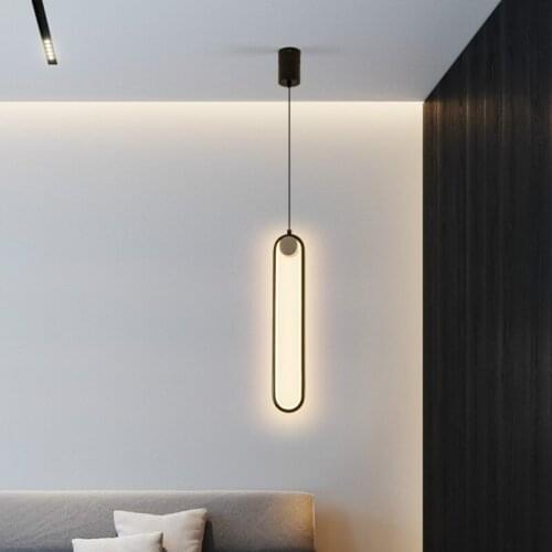 Nordic Minimalist Led Pendant light Bedroom Bedside Lamp Postmodern Simple Ring Loft Led Living Room Annular Hanging Lights