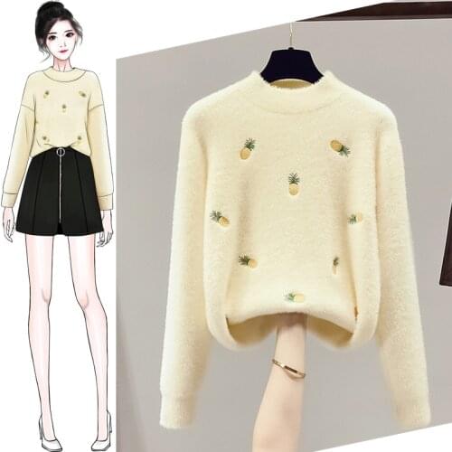 Mink Fur Thickened Womens Sweater