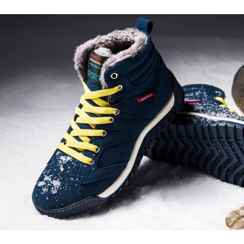 Warm Winter Snow Boots Mens Fleece Outdoor Hiking Boots Non-slip Military Tactical Boots High-cut Winter Sneakers for Men