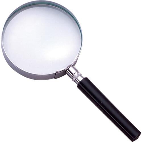 Magnifying Glass, 75mm Classic Handheld Magnifier, Metal Frame Plastic Handle, Glass Lens, for Reading, Puzzle, Rocks, Coins