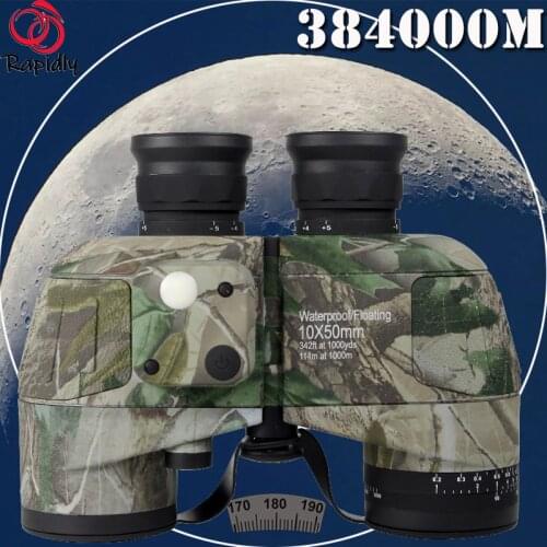 Military Binoculars Professional Telescope with Rangefinder Compass HD Waterproof Low Light Night Vision Zoom Outdoor Hunting