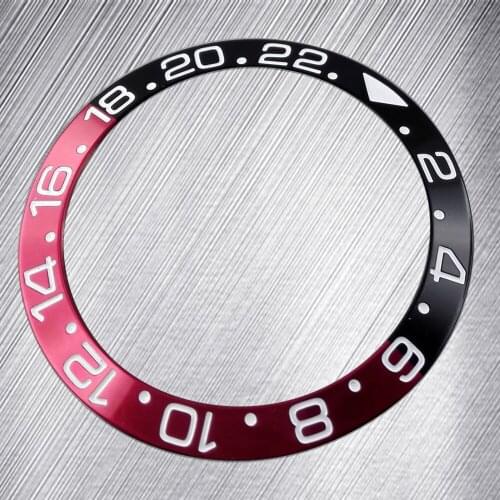 38mm high quality red black Watch bezel insert for 40mm sub GMT watch