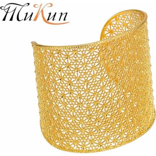 Top Quality 2021 New Bracelet Gold Color Dubai Bangle For Women Ethiopia African Bangles Bridal Wedding Jewelry Party Gift