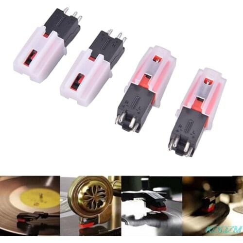 1Pc New 10*26mm Black&Red Lp Vinyl Player Phonograph Gramophone Record Player Stylus Needle Turntable Stylus Needle Accessory