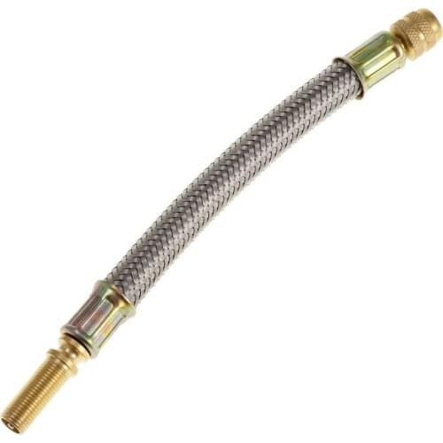 1pc 150mm Universal Flexible 304 Stainless Steel Braided Tyre Valve Extension Tube Adapter Stem Inflate Extender Pipe
