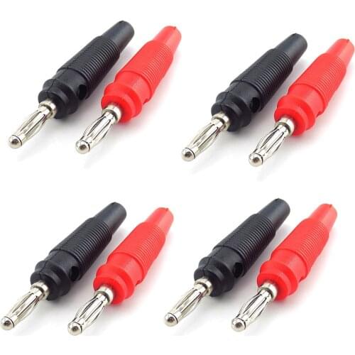 4pcs 10pcs 4mm Banana Plugs Connector Video Audio Musical Speaker Cable Wire Pin Banana Plug Connectors Red and Black