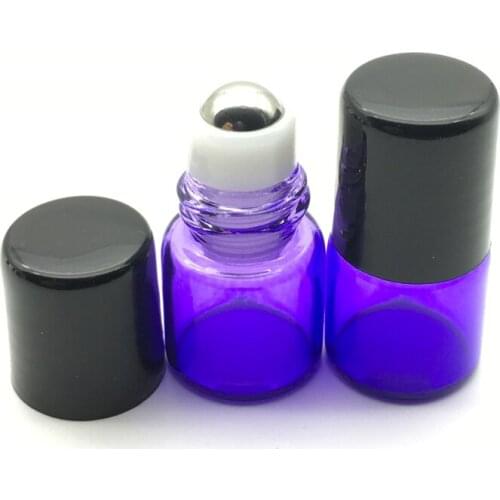 10pcs Refillable Perfume Sample 1ml Purple-Blue Roller Bottle roll on Bottles for Essential Oil Deodorant Containers