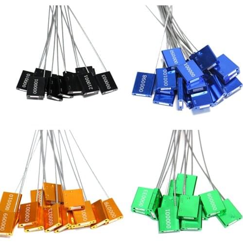 10Pcs High Security Cable Seals Metal Container Steel Wire Tags Pull Tight Alumium Shipping Locking Label Serial Number 30CM