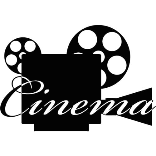 14CM*9.5CM Cute Movie Camera Cinema Vinyl Black/Silver Car Sticker C22-0834