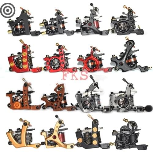 2pcs/set Handmade Tattoo Machine 1pc Shader Machines Tatoo+1pc Liner Coil Tatu Gun 10 Wrap Strong Power Tatto Machine