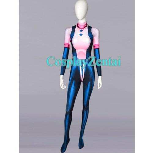 2018 Uraraka Cosplay Costume Spandex 3D Printing Zentai Bodysuit for Halloween