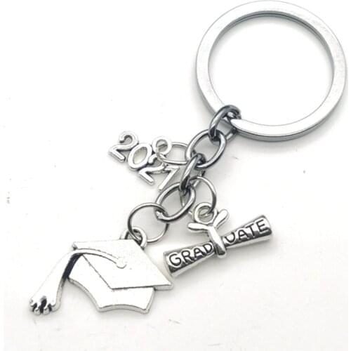 2021 graduation ceremony key chain graduation certificate graduation souvenir bachelor hat class badge keychain