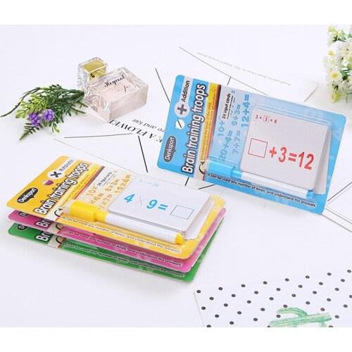 24Pcs Baby Montessori Educational Math Learning Cards Toys Addition Subtraction Multiplication Division Arithmetic Card With Pen