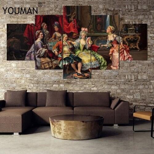 3D wall covering frameless canvas oil painting poster and waterproof self-adhesive PVC oil painting home living room decoration