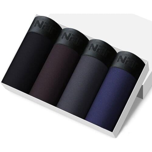 4Pcs/Pack Men Boxers Cotton Underwear Homme Underpants Male Panties Good Quality Shorts Solid Hombre Cuecas Slip Calzoncillos