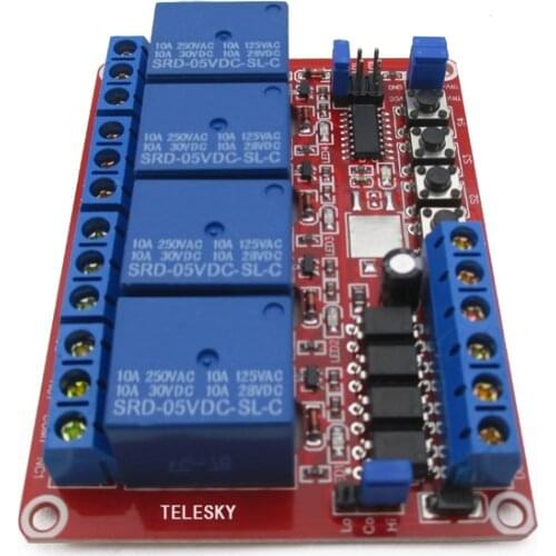 4 - way self - lock interlock trigger - select one to support the high and low level trigger relay module 5V DC5V three