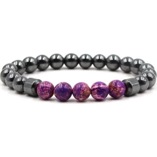 8mm xg53 adjusted Charm nature pulper Emperor stone hematite bead Bracelet women Healing Prayer Reiki Chakra Buddha Yoga
