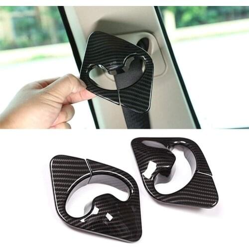 Carbon Fiber Style ABS Accessories Safety Belt Cover Trim Sticker For BMW X5 F15 X6 F16 2014 2015 2016 2017 2018 Car Styling