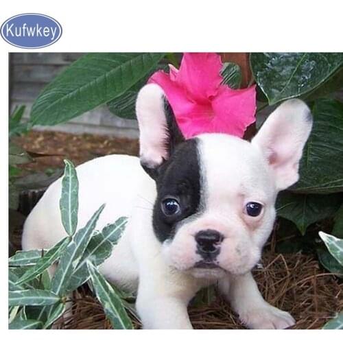 Kufwkey 5d diy,Diamond Painting,Puppy,Cross Stitch,Diamond Embroidery cute dog,5d Diamond,Mosaic,pattern,mazayka,Needlework