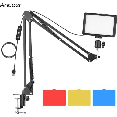 Andoer USB Video Conference Lighting Kit with 1 * LED Video Light 5600K for Live Streaming Video Recording Online Meeting Teach