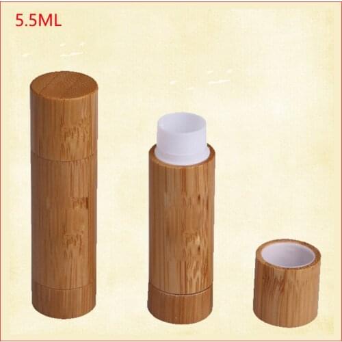 5ML Makeup bamboo empty lip gross container lipstick tube cosmetic containers lip balm tubes, bamboo lip for Samples