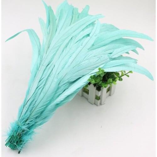 Free Shipping! Hot sales 50pcs/lot Mint Green Colour 10-12" 25-30cm ROOSTER SADDLE CAPE CRAFT FEATHER for sinamay hat/party mask