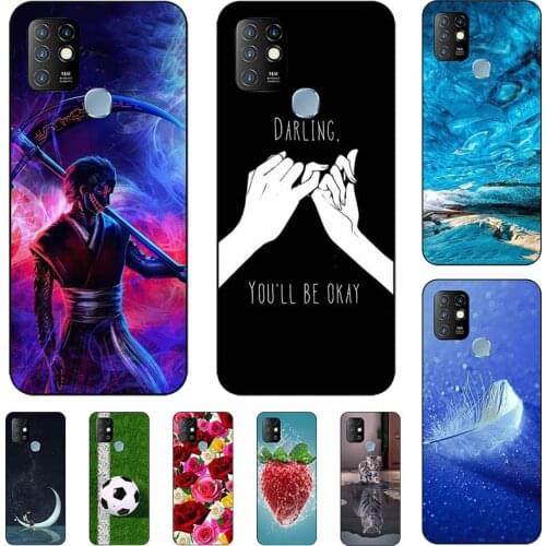 For Infinix Hot 10 X682 Hot10 Lite X657 Hot 10 Play X688C Case Cartoon Pattern Soft TPU Cover Coque Animal Flower Shell