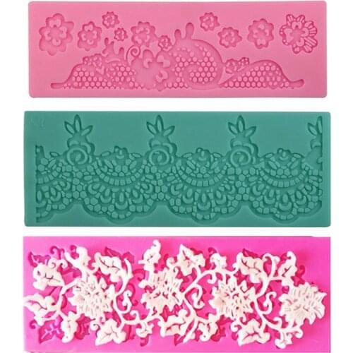 Flower Lace Cake Silicone Embossing Mat Texture Fondant Impression Lace Mat Decorating Mold Gum Paste Cupcake Topper Tools
