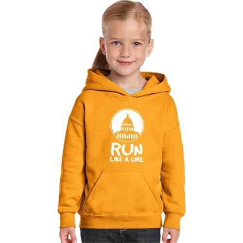 Run Like a Girl Childrens Sweatshirt Hoody Kids Jumper Spring Sweatshirts Gift for Kids Cute Fleece Thick Jacket Top