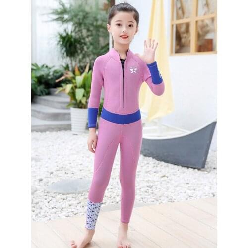 Kids Wetsuit S/S Full Suit 2mm Neoprene Swimsuit UV Protection Keep Warm Boys Girls Surfing Diving Suit Water Sports