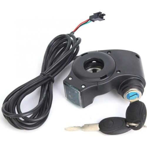 Electric Bicycle Thumb Throttle Voltmeter Digital Voltage Display Switch Power with Key Lock E-Bike Finger Thumb Throttle