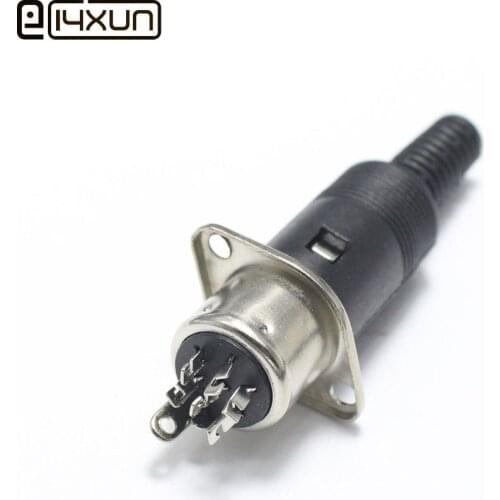 1set DIN Plug Connector 6 Pin with Plastic Handle & 6P DIN Plug to Female Jack 2 Hole Panel Mount Connector Adapter