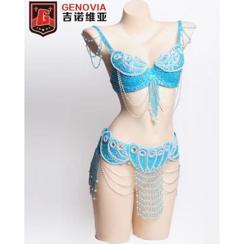 2018 Belly Dance Costume Outfit Set Bra Belt Carnival Bollywood 2 PCS NEW Colour 9