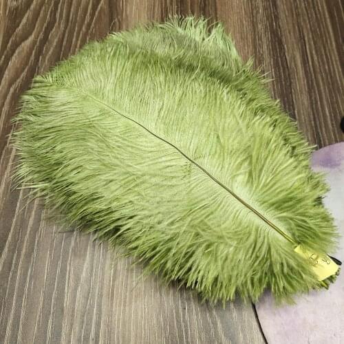 Hot 50 pcs High Quantity Army Green 24-26inch/60-65cm "thick Stem" Male Ostrich Feathers DIY Jewelry Craft Making Decoration