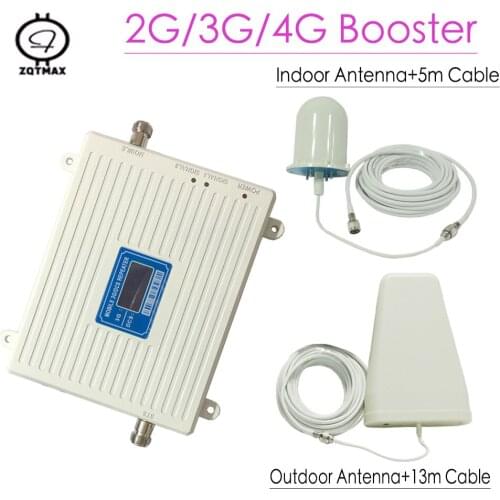 ZQTMAX mobile amplifier 3g 4g repeater 1800 2100Mhz LTE UMTS network Signal Booster with full antenna accessories