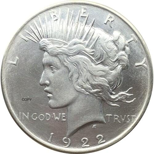 United States Of America 1922 Two Face Peace Liberty One Dollar 90% Silver Copy Coin