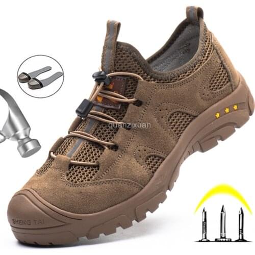 Men Work Safety Shoes Anti-puncture Working Sneakers Male Breathable Work Shoes Men Boots Lightweight Men Shoes Safety Boots