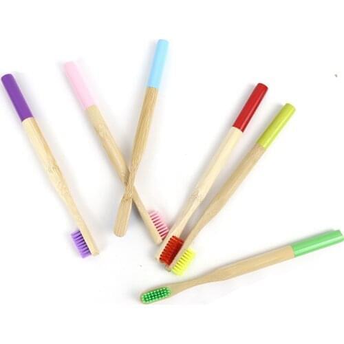 Colorful Bamboo Handle Toothbrush Set 12pcs (6 Colors ) in One Box